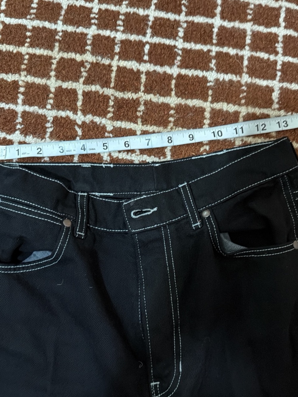 Reformation Cowboy Black High-Rise Jeans with White Contrast Stitching - Picture 4 of 6